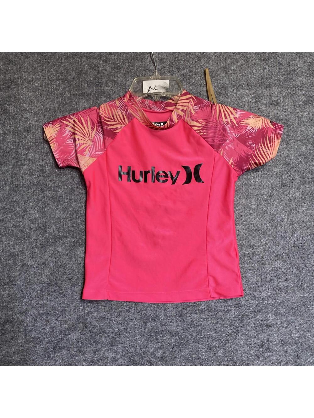Girl's Hurley Quick Dry Swin Top SHirt  UPF 50+ 10-12  Pink